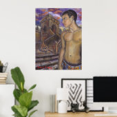 Poster Coucher de soleil et escaliers (Bureau à domicile)