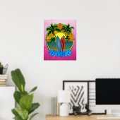 Poster Coucher De Soleil Et Planches De Surf (Bureau à domicile)