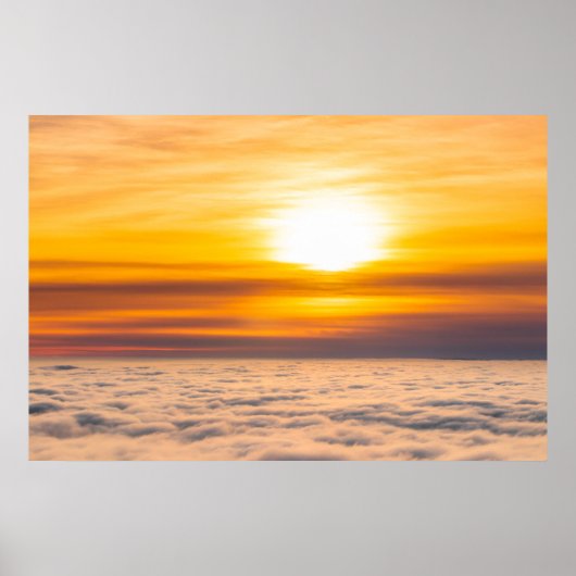 Poster Coucher de soleil exceptionnel au-dessus des nuage (Devant)