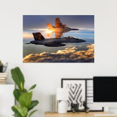 Poster Coucher de soleil F-18 (Bureau à domicile)