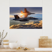 Poster Coucher de soleil F-18 (Cuisine)