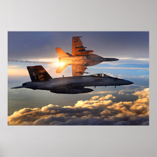 Poster Coucher de soleil F-18