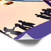 Poster Coucher de soleil Ferris Wheel | Belle aquarelle (Coin)