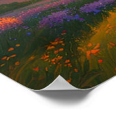 Poster Coucher de soleil flamboyant, Beau lac aux berges (Coin)