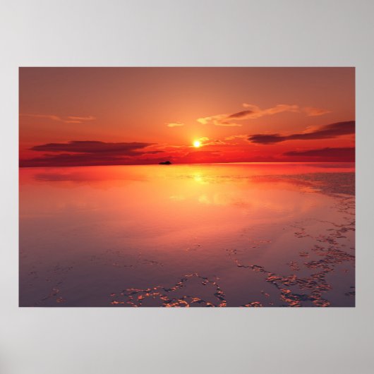 Poster coucher de soleil : glace brûlante (Devant)