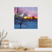 Poster Coucher de soleil hivernal (Cuisine)