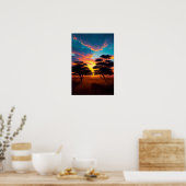 Poster Coucher de soleil hypnotisant dans la savane afric (Cuisine)