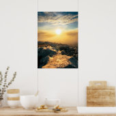 Poster Coucher de soleil incroyable au-dessus des nuages (Cuisine)