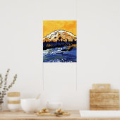 Poster Coucher de soleil jaune (Cuisine)