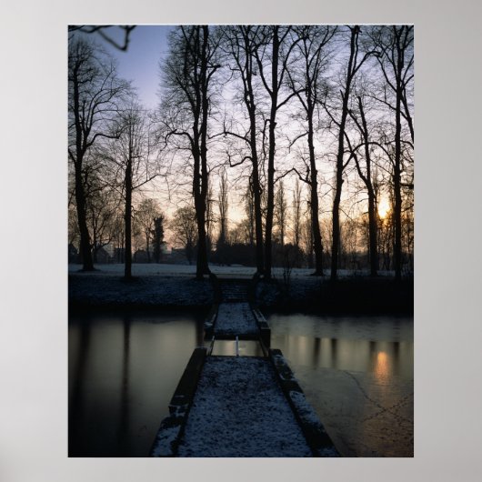 Poster Coucher de soleil Kasteel Moat 1 (Devant)
