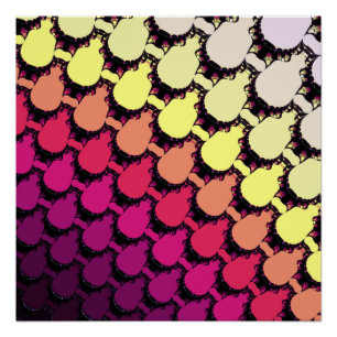 Poster Coucher de soleil magenta ombré géométrique boutei