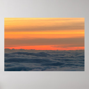 Poster Coucher de soleil magique au-dessus des nuages