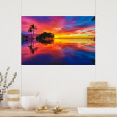 Poster Coucher de soleil majestueux | Wailea Beach, Maui, (Cuisine)