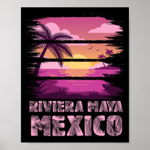 Poster Coucher de soleil Mexique Riviera Maya Vacances d'