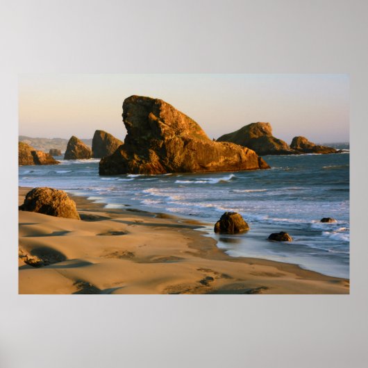 Poster Coucher de soleil, Meyers Beach, Oregon, États-Uni (Devant)