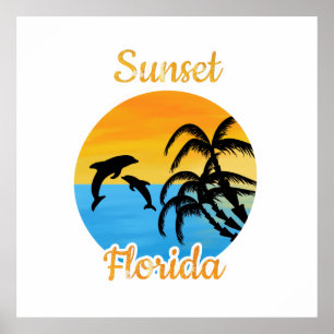 Poster Coucher de soleil mignon en Floride