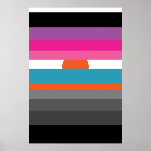 Poster Coucher de soleil minimal (Devant)