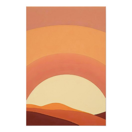 POSTER COUCHER DE SOLEIL MINIMALISTE BOHO (Devant)