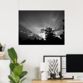 Poster Coucher de soleil / Noir, (Bureau à domicile)