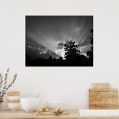 Poster Coucher de soleil / Noir, (Cuisine)