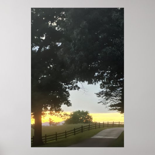 Poster Coucher de soleil nuageux l'après-midi (Devant)