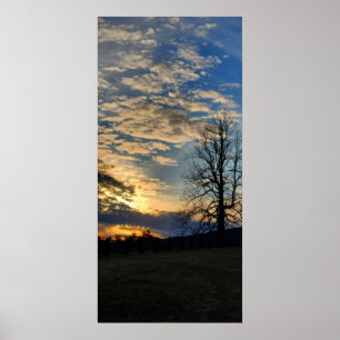 Poster Coucher de soleil nuageux sur la Blue Ridge Parkwa
