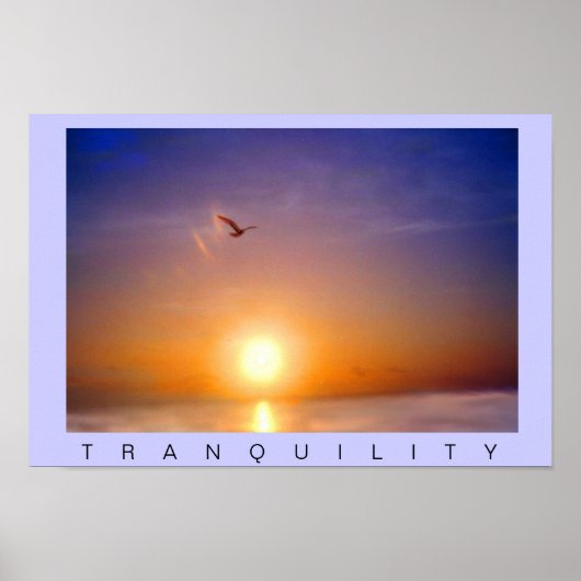 Poster Coucher de soleil océanique Tranquillité (Devant)