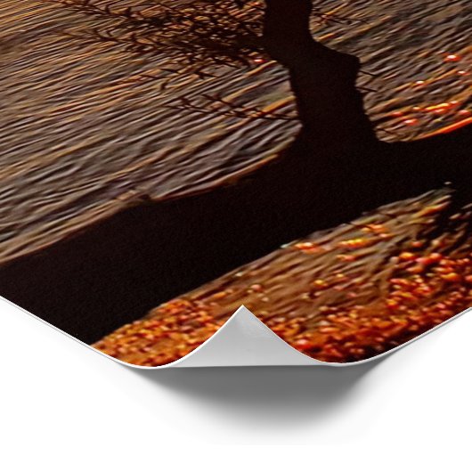 Poster Coucher de soleil orange (Coin)