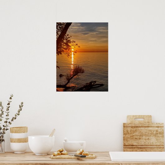 Poster Coucher de soleil orange (Cuisine)