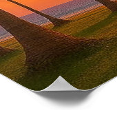 Poster Coucher de soleil orange doré sur une plage tropic (Coin)