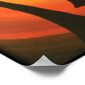 Poster Coucher de soleil orange et noir avec oiseaux (Coin)