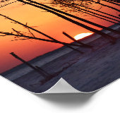 Poster Coucher de soleil orange sur l'île de Dauphin, Ala (Coin)