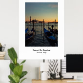 Poster - Coucher de soleil par Gondola Venice Ital (Bureau à domicile)