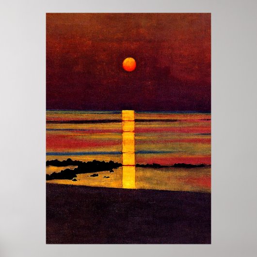 Poster Coucher de soleil, peinture d'art (Devant)