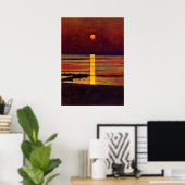 Poster Coucher de soleil, peinture d'art (Bureau à domicile)
