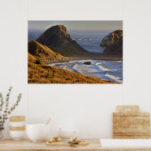 Poster Coucher de soleil, piles de mer, sœurs, côte de l' (Cuisine)