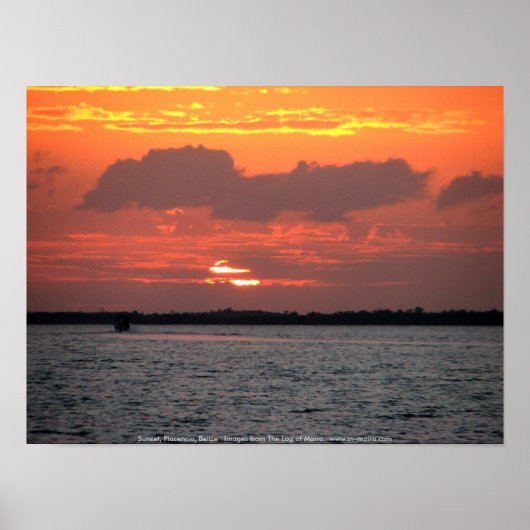 Poster Coucher de soleil, Placencia, Belize (Devant)