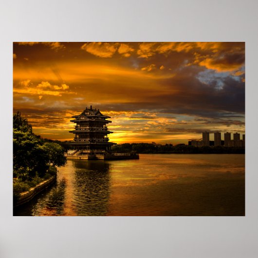 Poster Coucher de soleil près de l'affiche Yixing (Devant)