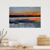 Poster Coucher de soleil quai et bateau à roues (Cuisine)