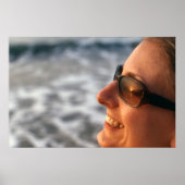 Poster Coucher de soleil reflété dans les lunettes de sol (Devant)