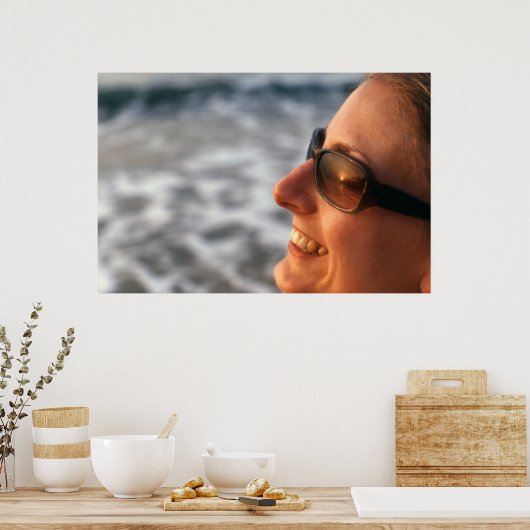 Poster Coucher de soleil reflété dans les lunettes de sol (Cuisine)