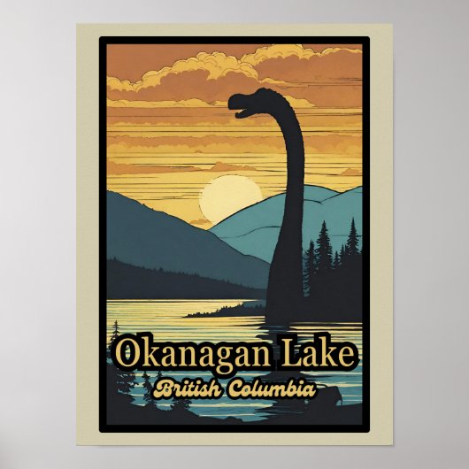 Poster Coucher de soleil rétrograde Ogopogo les années 70 (Devant)
