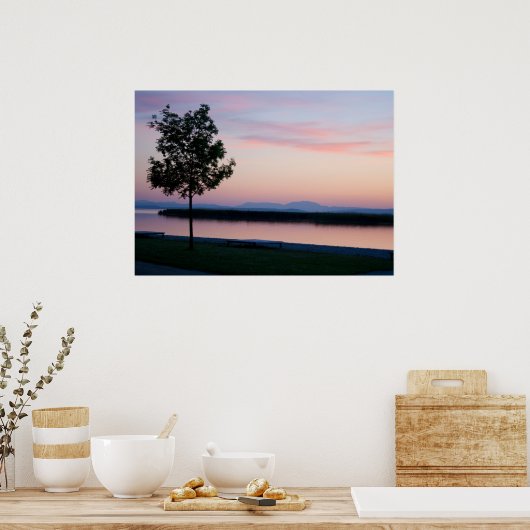 Poster Coucher de soleil rose (Cuisine)