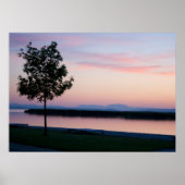 Poster Coucher de soleil rose (Devant)