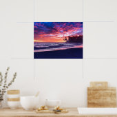 Poster Coucher de soleil rose bleu photo 178 (Cuisine)