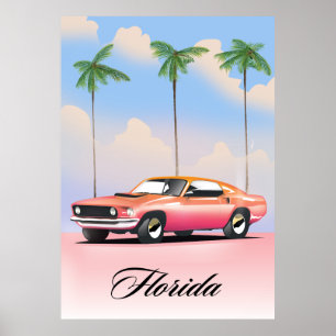 Poster Coucher de soleil rose de Floride