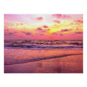 Poster Coucher De Soleil Rose Dramatique Sur L'Océan À Na (Devant)