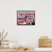 Poster Coucher de soleil rose violet Photo Deux arbres de (Cuisine)