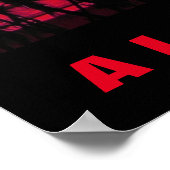 Poster Coucher de soleil rouge Aloha Hawaii Palmiers Trop (Coin)