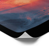 Poster Coucher De Soleil Rouge Extraordinaire Avec Pont E (Coin)